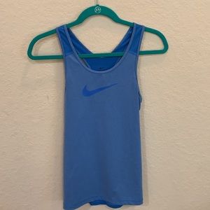 Blue Nike Dri-FIT women’s tank top, size S